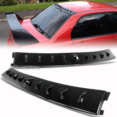 Black Shark Fin Rear Window Visor Wing Spoiler For 02-07 Mitsubishi Lancer EVO