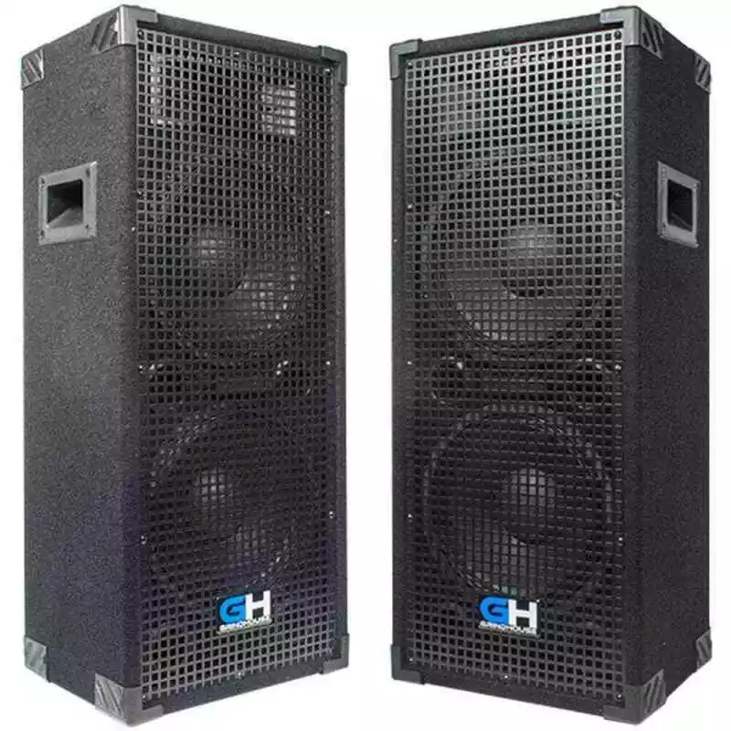 Pair of Passive Dual 10 Inch 2 Way PA DJ Loudspeaker Cabinets