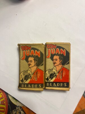 2 Box Lot Vintage DON JUAN Double Edged Safety Razor Blades (5) per box NY City