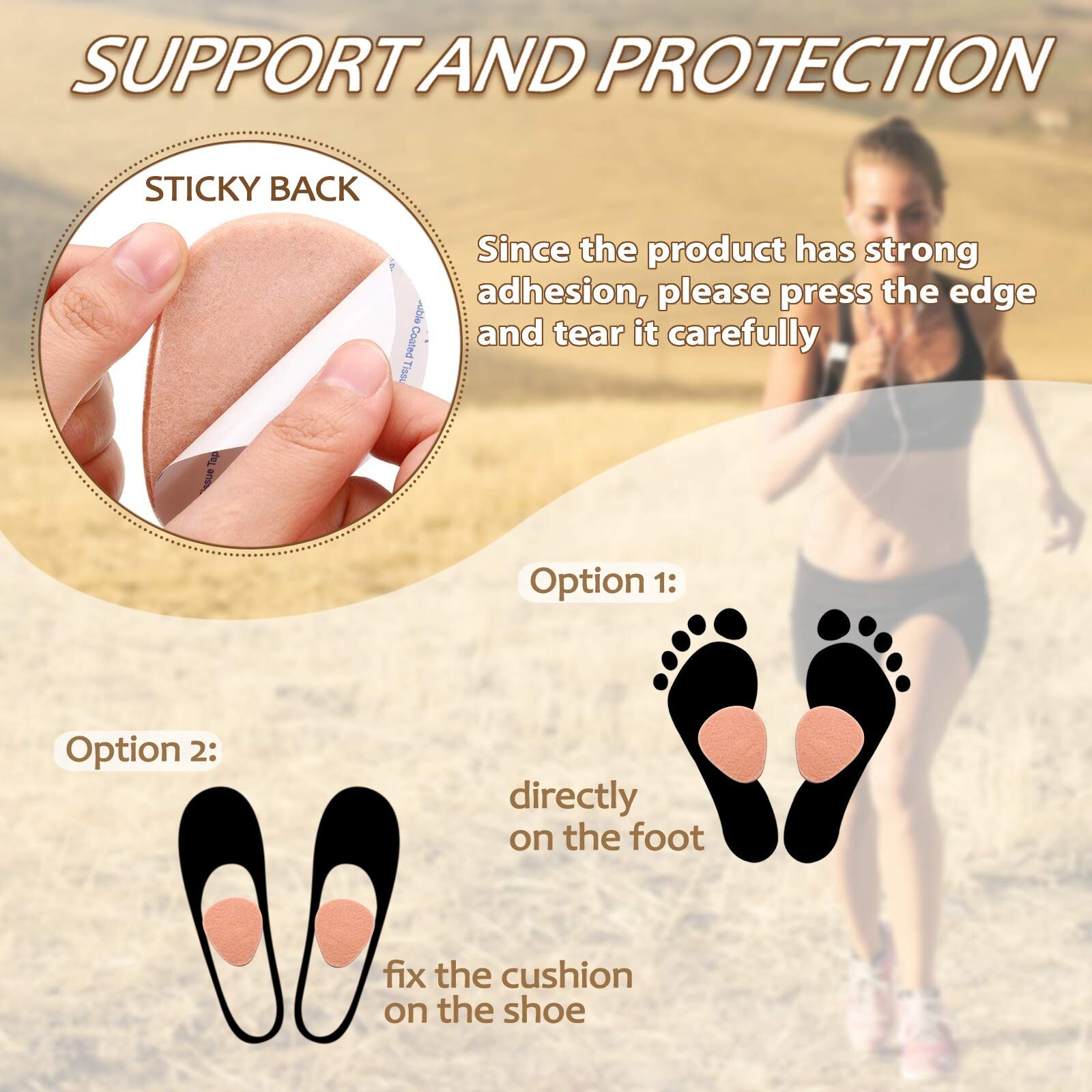 Syhood 40 Pieces Metatarsal Felt Foot Metatarsal Pads Women Men Ball of Foot ...