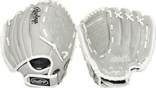 RAWLINGS 10.5" GIRLS' HIGHLIGHT SERIES SOFTBALL GLOVE 2021 RIGHT HAND THROW GRAY