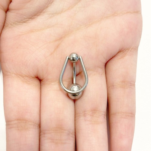 TEAR DROP SIMPLY BEAUTIFUL 14g 10mm L, 6 & 8mm Balls Surgical Steel VCH Barbell. - Picture 11 of 15