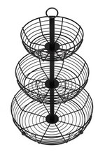 Etagere - B-Ware Obsttagere 3 stöckig -  Obstkorb - schwarz D=30 H= 47 cm