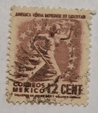 Mexico Postage Stamp ~ Defend Your Freedom ~ 12¢ Brown Stamp ~ 01