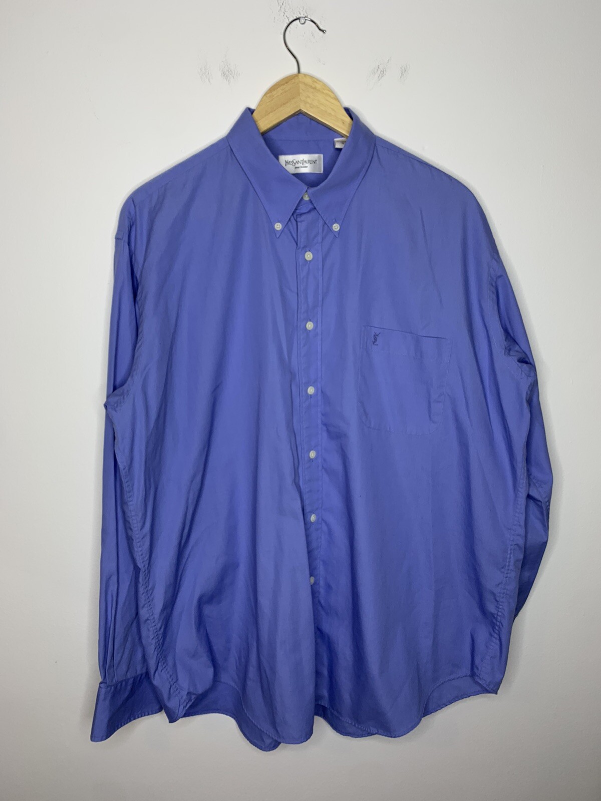 Camicia Yves Saint Laurent 43 17 taglia XL colore blu navy uomo