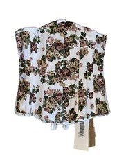 Vintage Goth Collection Womens Bustier Corset Victorian Era Floral White NWT