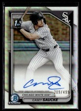 2024 Bowman Draft Chrome Prospect Autographs Refractor Casey Saucke Auto 209/499