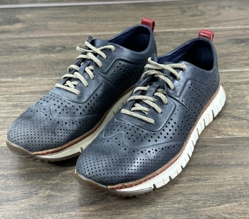 Cole Haan Shoes Mens 11 M Navy Blue Mens Zerogrand Perforated Wingtip