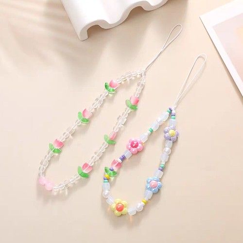 #B DIY Beads Mobile Phone Chain Wrist Strap Bow Phone Case Lanyard Charm Pendant - Zdjęcie 7 z 12