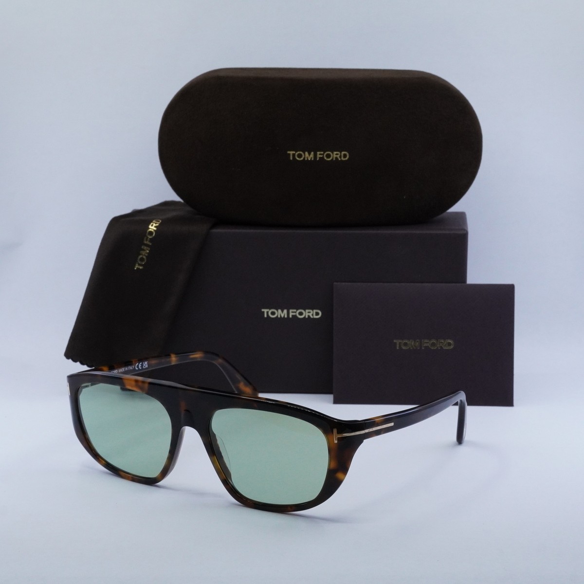 TOM FORD FT1002 52N Dark Havana/Green Photochromic 58-17-135