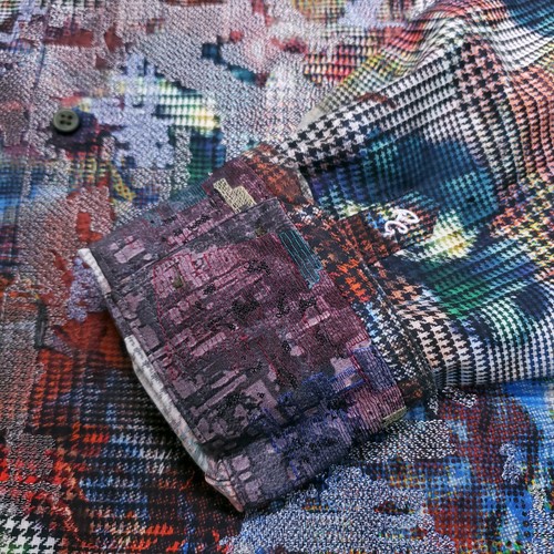 Robert Graham Shirt Mens XL Big Nova Floral Houndstooth Jacquard Art Button Up - 第 3/17 張圖片