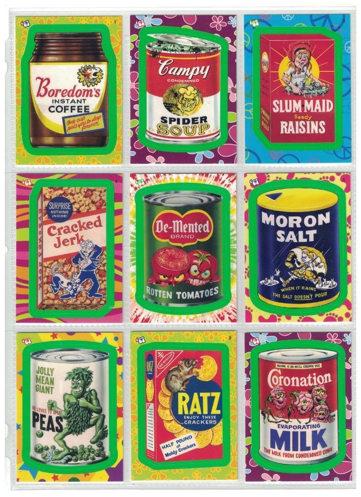 2008 WACKY PACKAGES FLASHBACK SERIES 1 COMPLETE GREEN PARALLEL SET