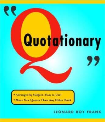 Random House Websters Quotationary - Paperback By Frank, Leonard Roy - GOOD