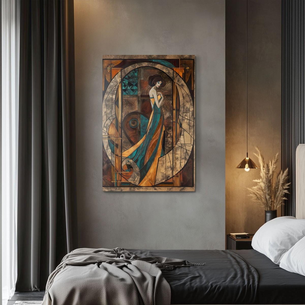 1920's Woman Art Deco Style Vintage Wall Art Print on Canvas
