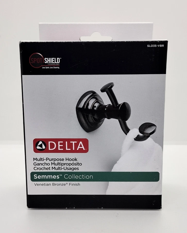 Delta Gancho Multiusos SLO35-VBR Veneciano Bronce Bata Gancho Toalla Gancho Foto 2 de 2