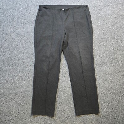 Chicos Pants Womens XL Gray Ponte Stretch Skinny Seamed Career Casual  Minimal