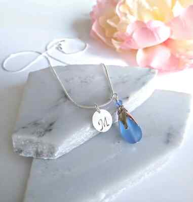 Personalized Sea Glass Stacked Necklace, Customizable Beach Jewelry, Gift