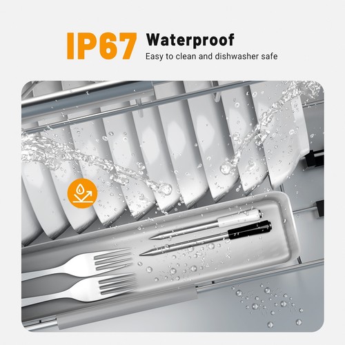 WiFi Bluetooth Kabellos Fleischthermometer INT-12I-BW Ofen Grill Thermometer C/F - Bild 5 von 11