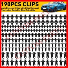 190X Car Clips for Hole Plastic Rivets Retainer Fender Push Pin Fastener Bumper