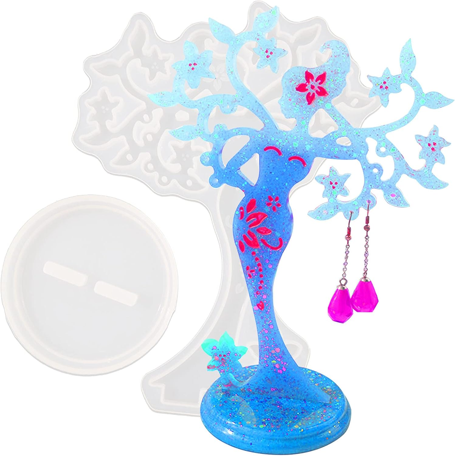 Jewelry Organizer Resin Molds, Silicone Molds for Epoxy Resin Casting Necklace H-image