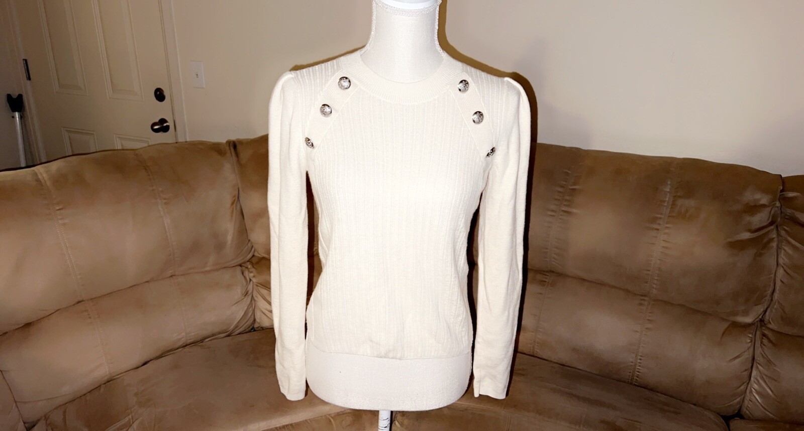 VERONICA BEARD Simi Wool Button-Shoulder Raglan S… - image 4