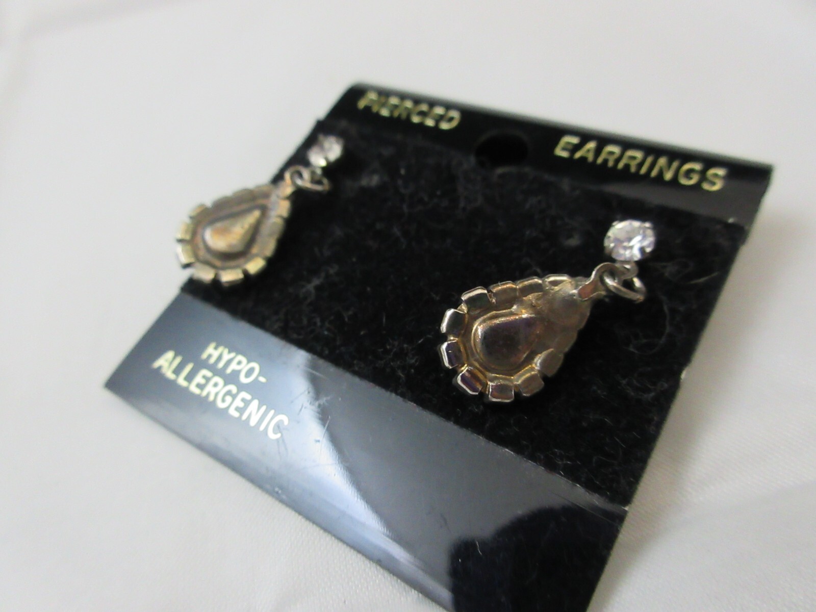 Dangle Prong Set Ruby Red Clear Rhinestone Teardr… - image 5