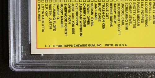 1986 Garbage Pail Kids OS6 Old Gloria 241a PSA 10 GEM MINT-RARE 2- ** GEM CL TWT - Picture 3 of 4