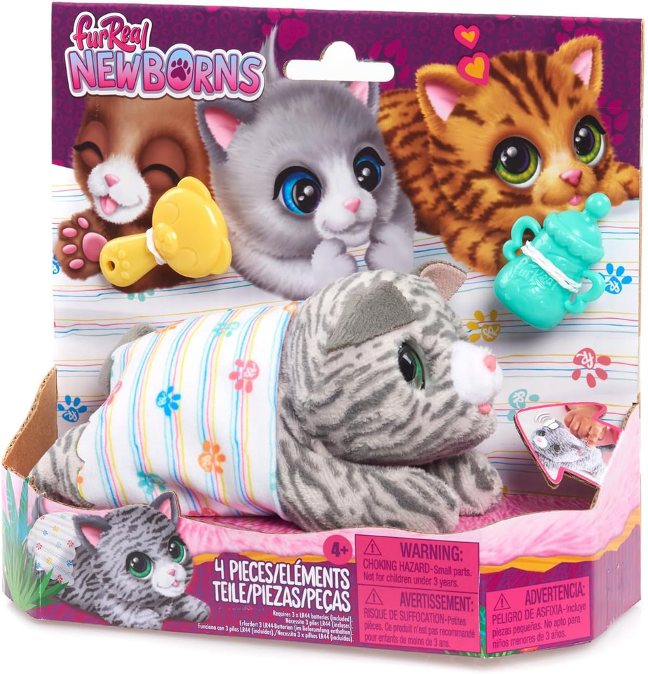 Furreal Newborns Kitty Interactive Pet, Small Plush Stuffed Animal Cat
