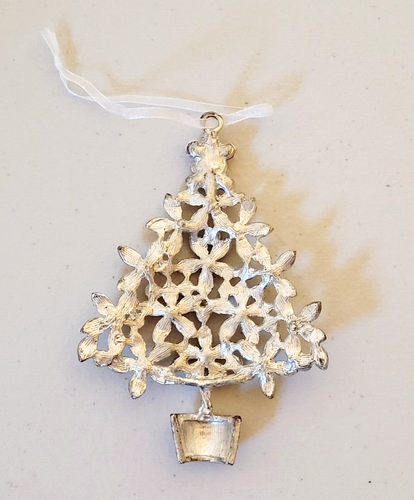 Dillard's Trimmings Handcrafted Pewter Christmas Tree Ornament w/Box 4.25" - Picture 3 of 4