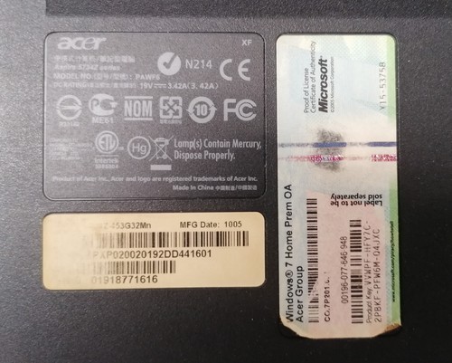 Notebook Acer Aspire 5734Z Schwarz 15,6 Zoll mit win 7 (5759) - Bild 6 von 6