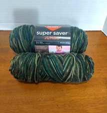 Red Heart Super Saver Jumbo Camouflage Yarn - Lot of 2- Acrylic