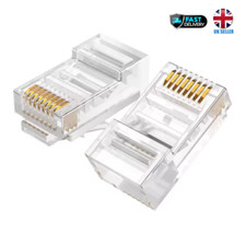 x10 RJ45 Connector For Cat5e Cat6 Ethernet Patch Cable End Crimp Modular Plug