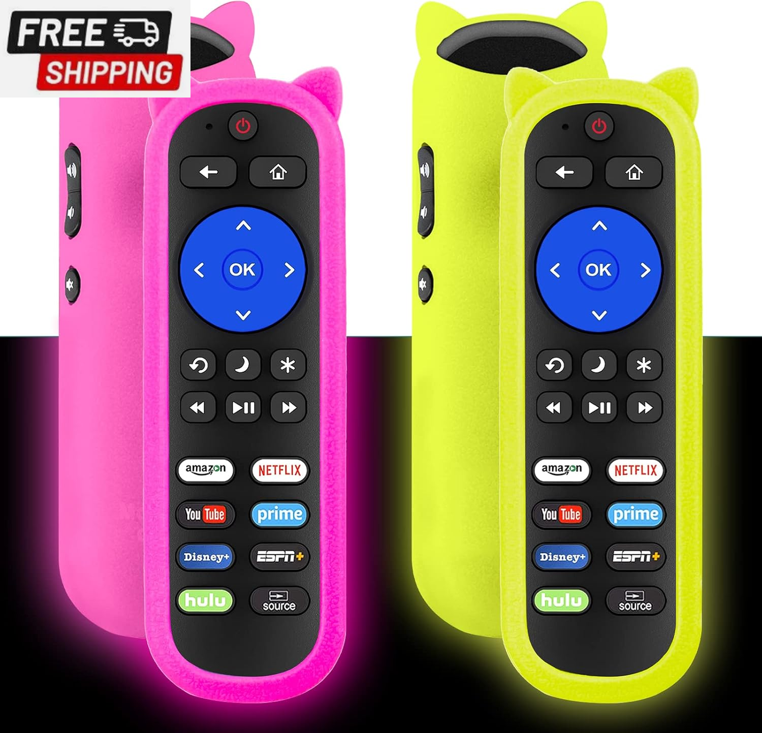 (Pack of 2) Remote Compatible with Roku Players and Roku TV Remote, for Roku Box