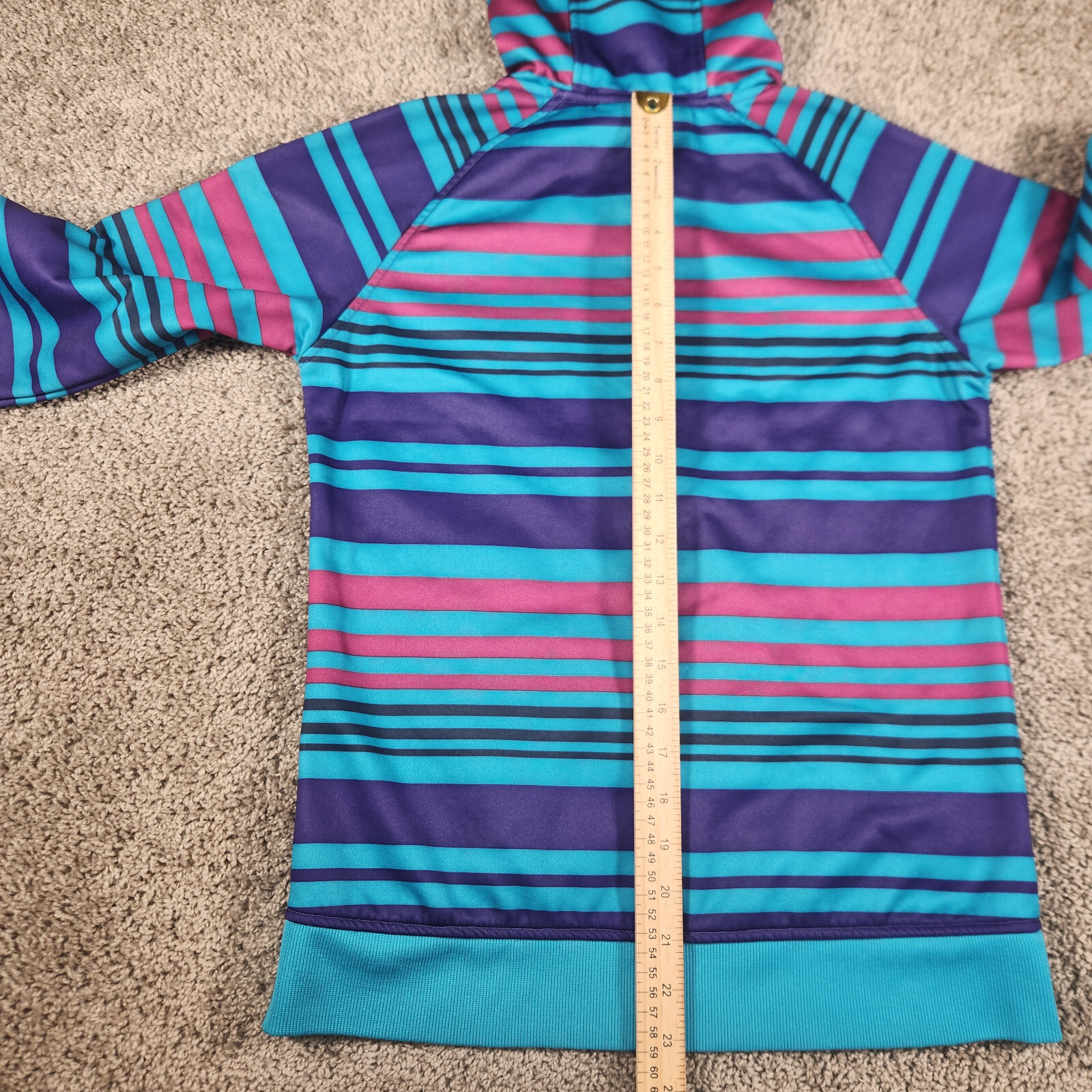 Under Armour Hoodie Womens XS Full Zip Jacket Striped Active Gym Running UA thumbnail 9