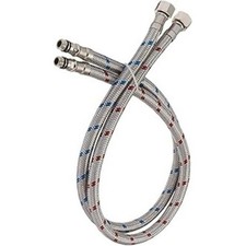 24-Inch Long Bathroom Kitchen Faucet Connector Braided 24 Inch, Silver