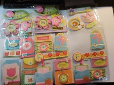 6 pkgs.Scrapbook Embellishments - SPRING FLOWERS