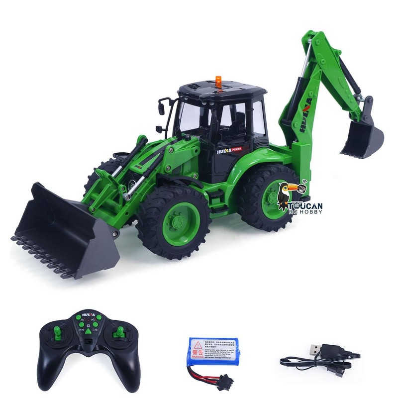 HUINA 1/14 Scale 1579 Remote Control Backhoe Excavator 2.4G 9CH RC Toys Loader