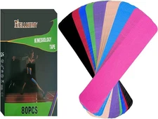 80 Strips Kinesiology Tape Precut Athletic Tape for Joints Support&Muscle Pain