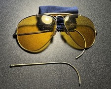 VTG B L Ray-Ban USA Aviator Sunglasses Amber Lenses Gold Frame FOR PARTS/REPAIR