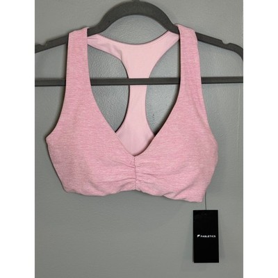 Fabletics HeatherFlex Ruched Bra Sugar Pink Heather BA2500671 Womens Small NWT