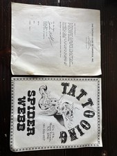 Tattoo Club of America Spider Webb Tattooing Letter Head Flyer NYC 1G48