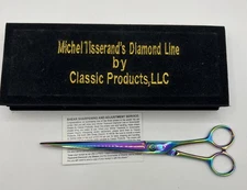 Michel Tisserand's Plasma Coated Diamond Grooming Shears Scissors 8.75” W/ Case