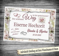 Schild Geschenk Individuell Zum Hochzeitstag 65 Jahre Ehe Eiserne Hochzeit