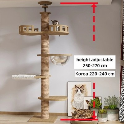 Verstellbares Katzenbaumhaus Katzenturm Boden bis Decke Katzen mehrstöckige Eigentumswohnung     