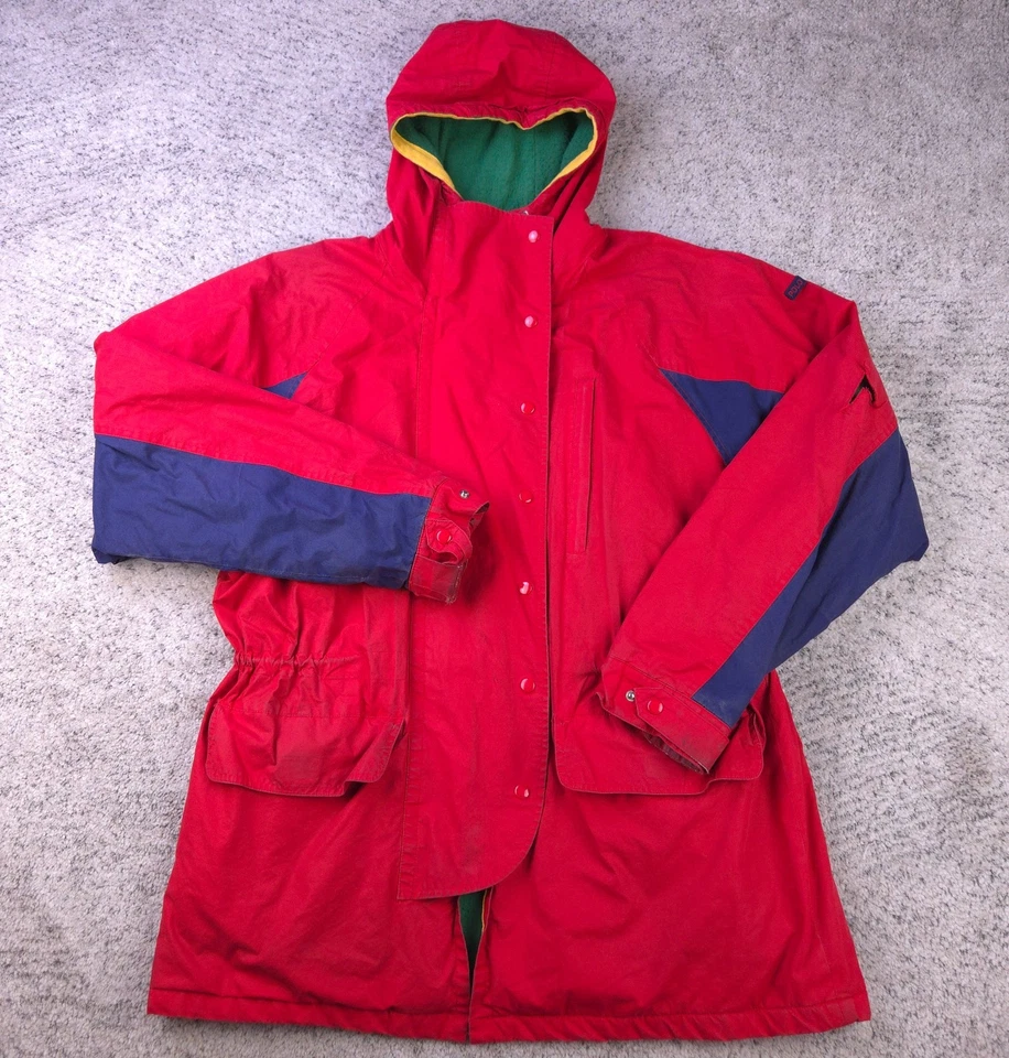 Chaqueta De Colección Polo Ralph Lauren Para Hombre Mediana Forrada con Capucha *DEFECTOS* Cintura Cintada Roja Foto 2 de 4