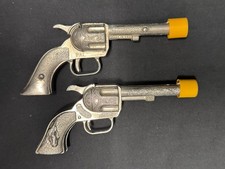 Vintage 1950's Hubley PAL Single Shot Smoky Metal Western Toy Cap Gun Lot