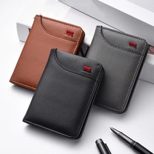 Fashion Solid Color Short Men Wallet Multiple Card Slots Two-Fold Men Card Holde