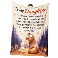 Daughter Gifts from Mom, to My Daughter Bear Blanket, Valentines Day Gifts