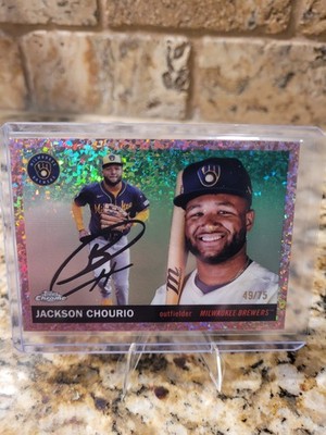 2025 Topps Chrome Platinum JACKSON CHOURIO Rose Gold Speckle REFRACTOR /75