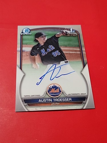 Austin Troesser 2023 Bowman Chrome Draft Auto New York Mets #CDA-ATR - Picture 2 of 3